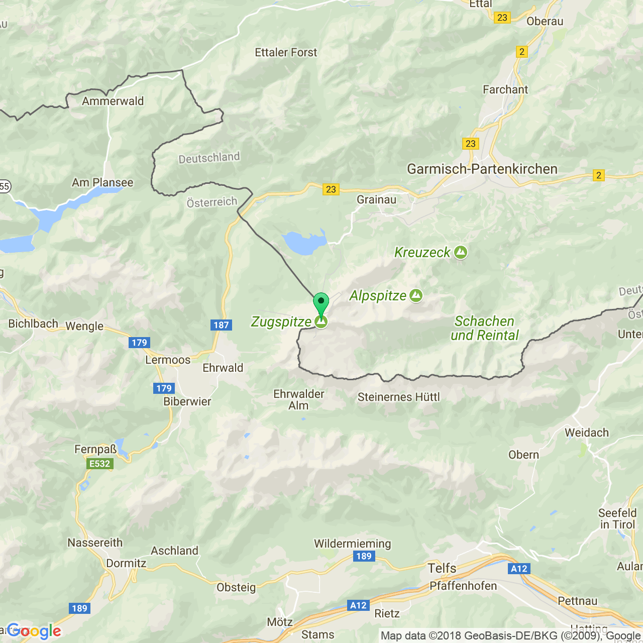 Landkarte - Zugspitze